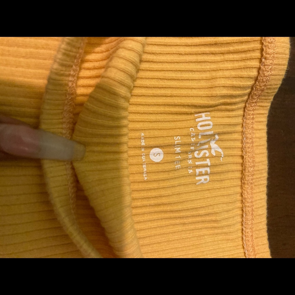 Yellow Ribbed Holister Longsleeve Top